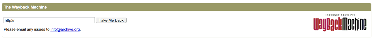 Instructions WayBackMachine