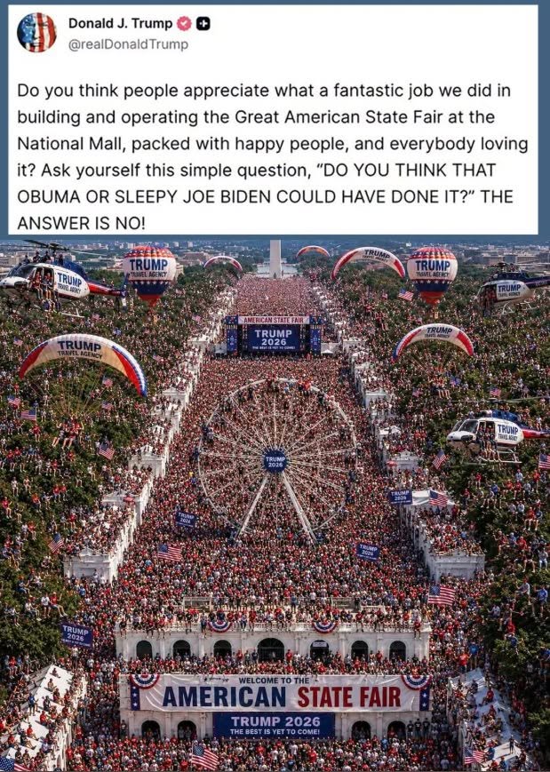 Publication attribuée à Donald Trump illustrant la circulation de contenus douteux dans les fils sociaux
